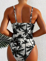 Palm Tree Print Swimsuit