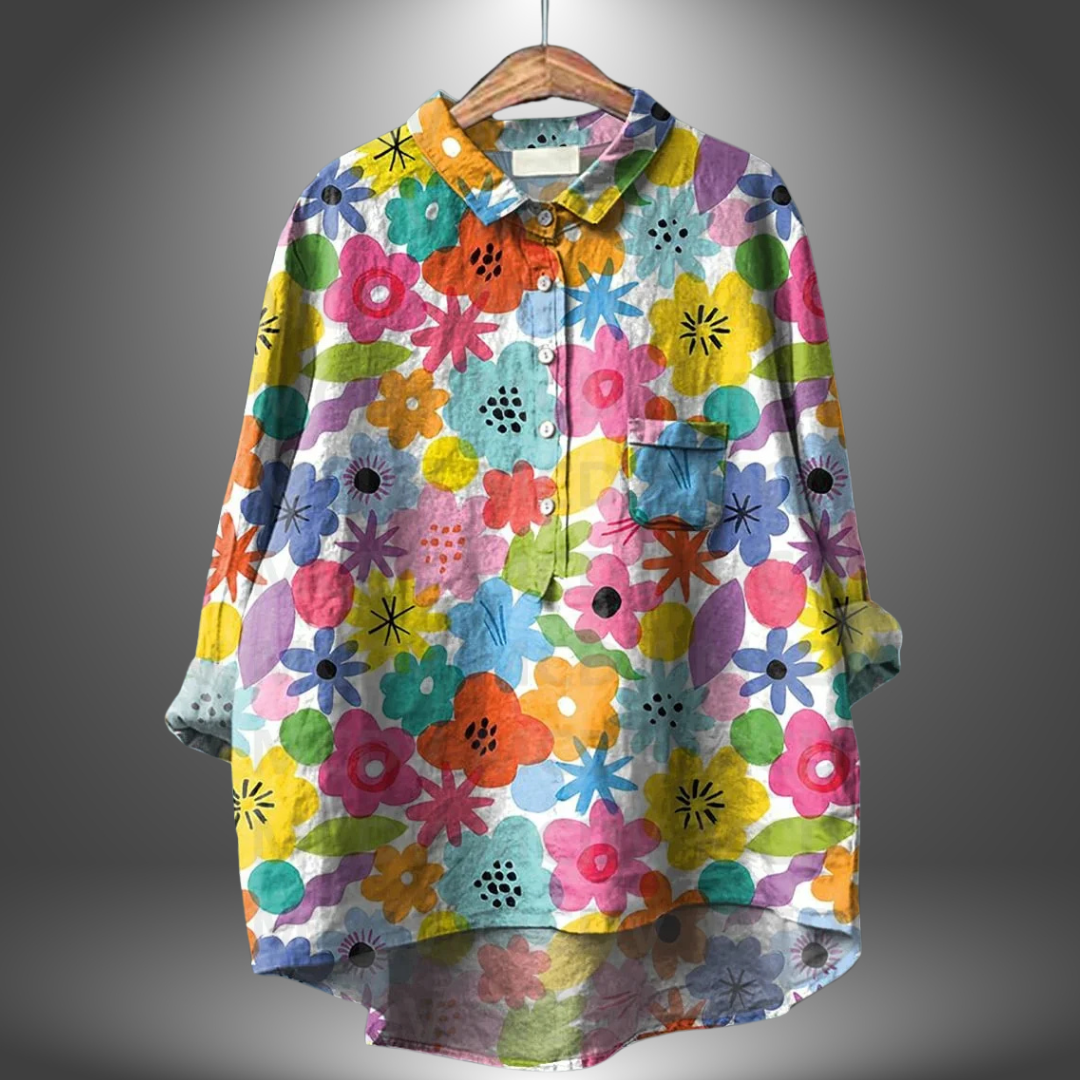 Virginia | Camisa floral artesanal para mujer