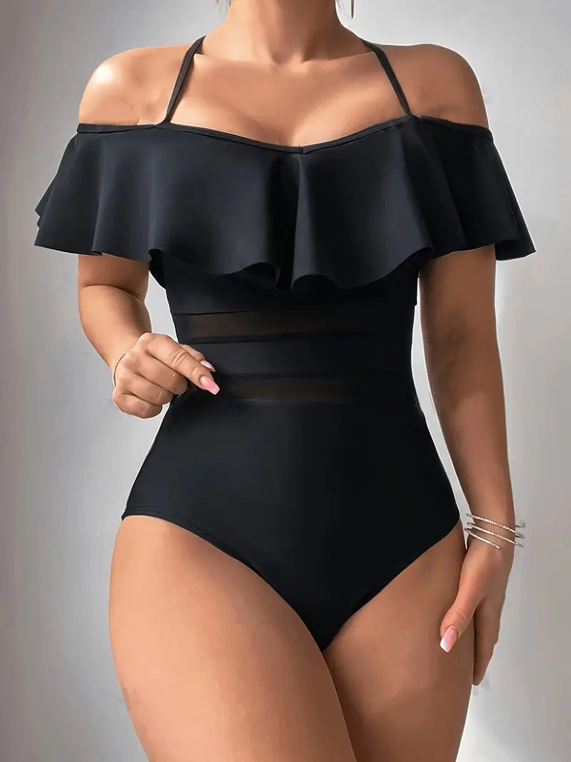 Women's Elegant High-Elasticity One-Piece Swimsuit