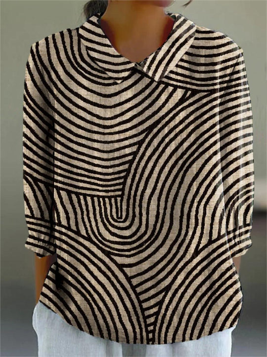 Women's Abstract Line Pattern Art Print Casual cotton