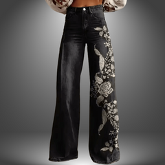 Olivia | Pantalones con estampado floral premium