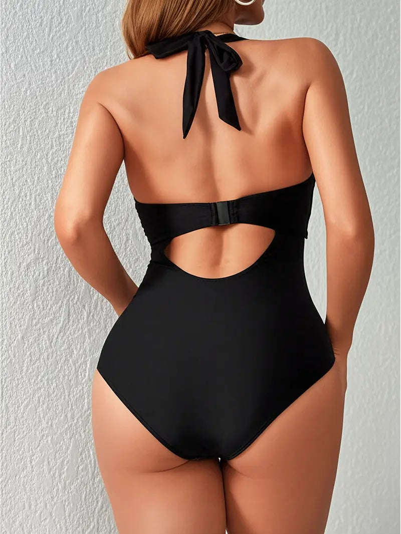 Women's High-Waist Tummy Control One-Piece Swimsuit