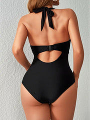 Women's High-Waist Tummy Control One-Piece Swimsuit