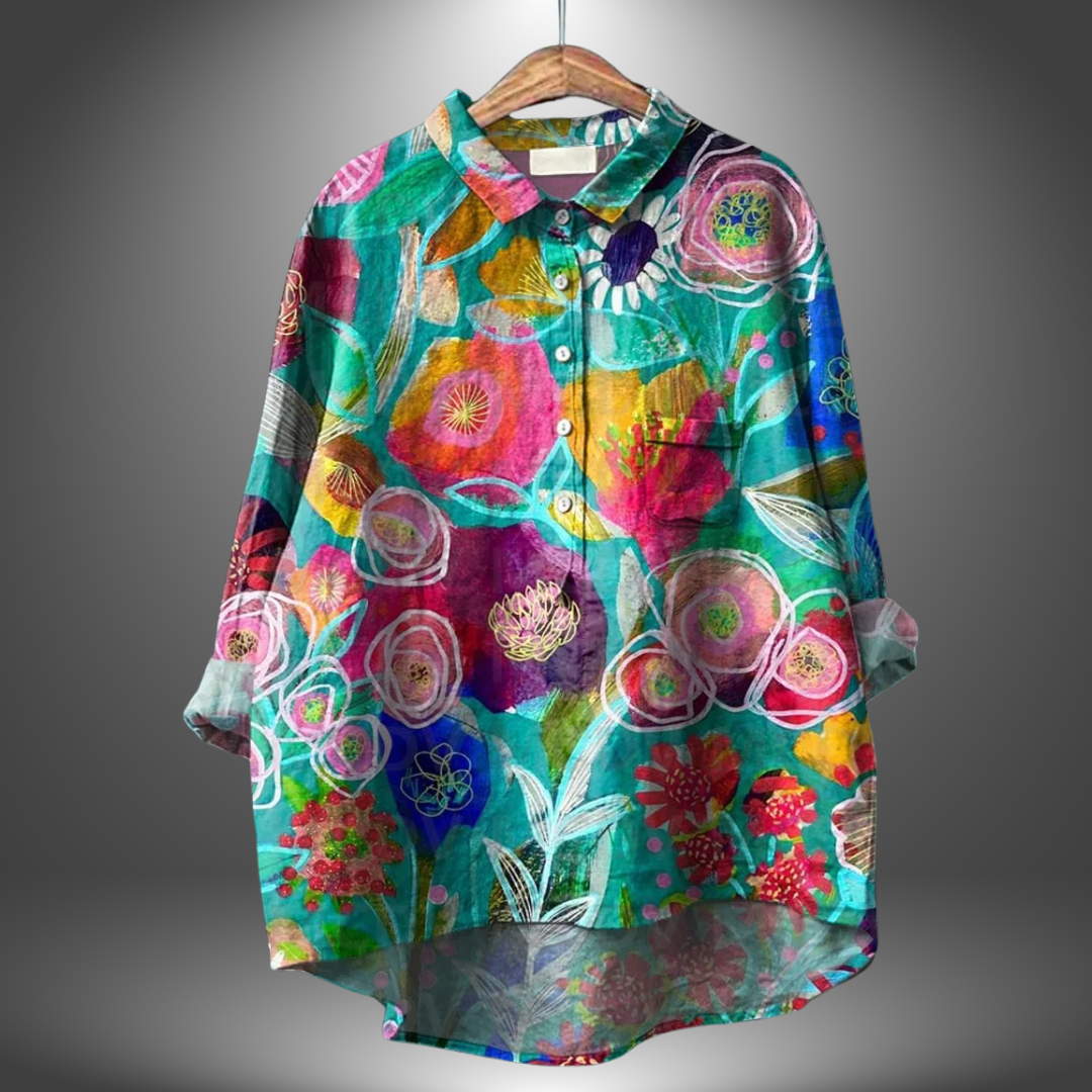 Virginia | Camisa floral artesanal para mujer