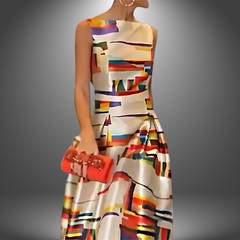 Lotte | Vestido largo atrevido con estampado geométrico