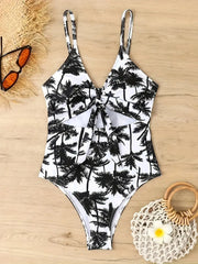 Palm Tree Print Swimsuit