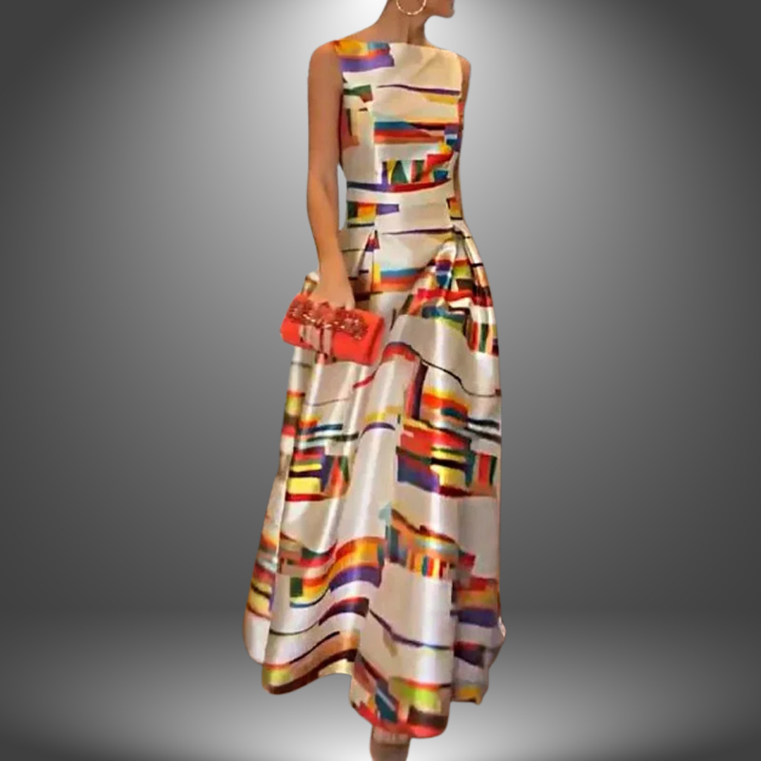 Lotte | Vestido largo atrevido con estampado geométrico