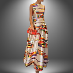 Lotte | Vestido largo atrevido con estampado geométrico
