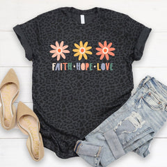 Faith Hope Love Flowers Tee