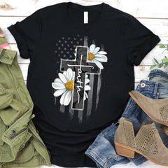 Faith Flag Daisy Tee