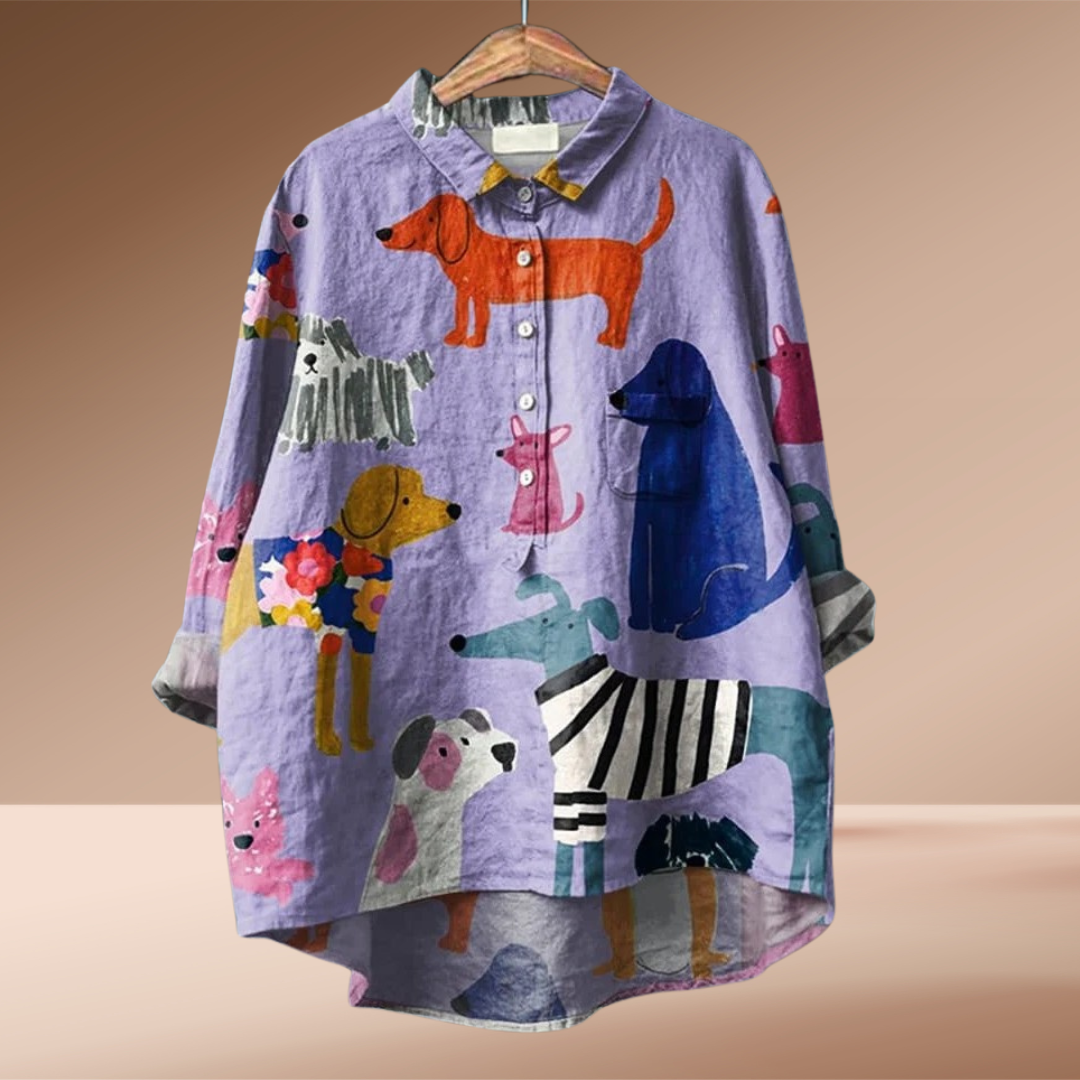 Astrid® | Blusa exclusiva de mujer con estampado de perro
