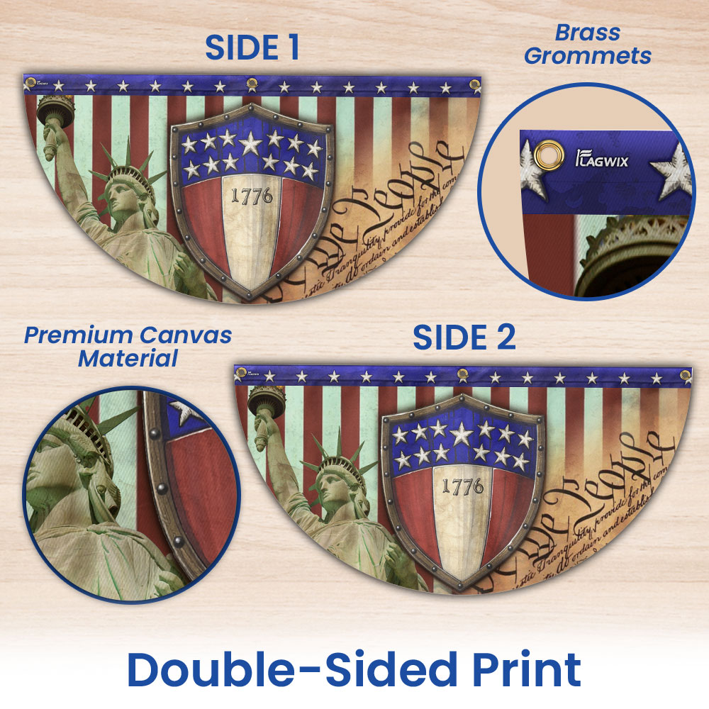 1776 We The People Patriotic Non-Pleated Fan Flag TQN3343FL