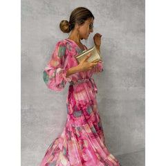 Kalani | Elegante vestido floral con escote en V