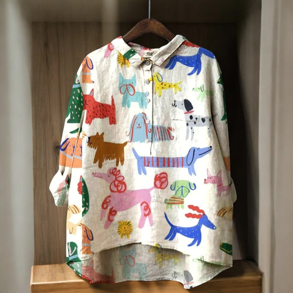 Astrid® | Blusa exclusiva de mujer con estampado de perro