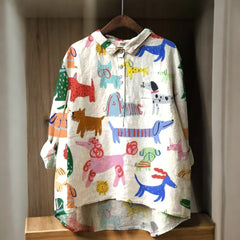 Astrid® | Blusa exclusiva de mujer con estampado de perro
