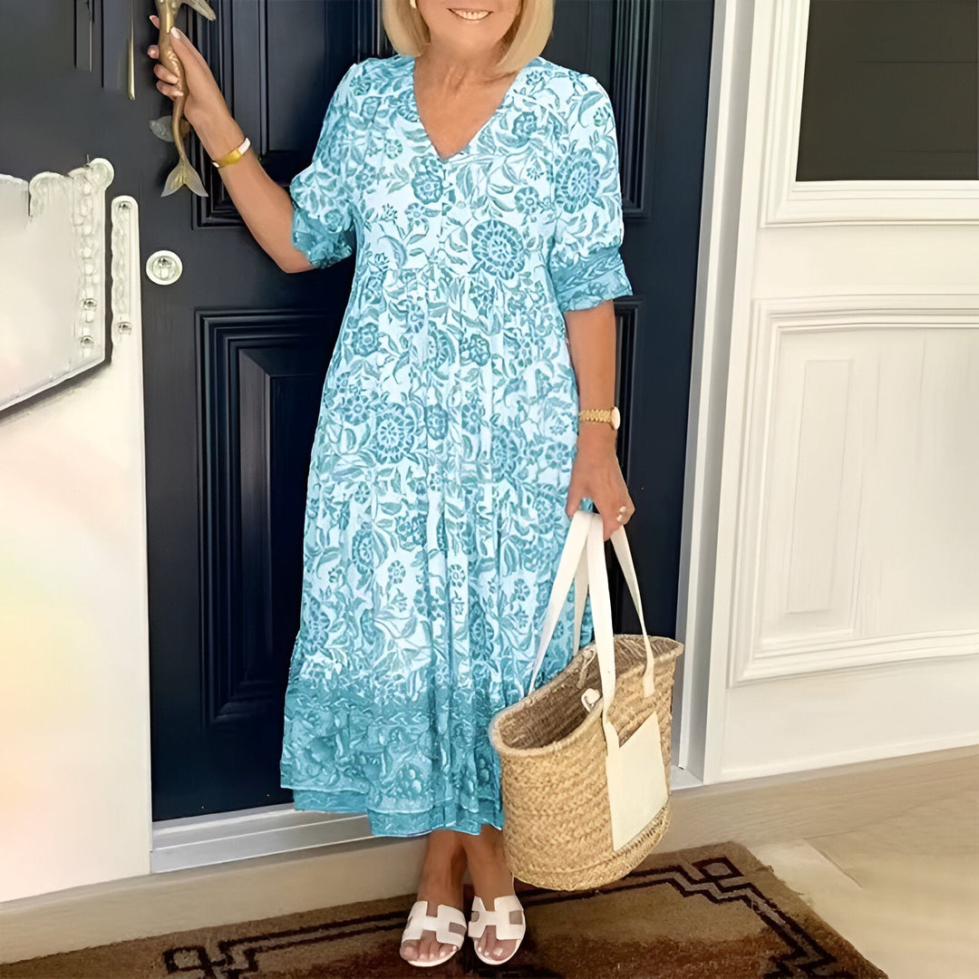 V-NECK BOHEMIAN DRESS