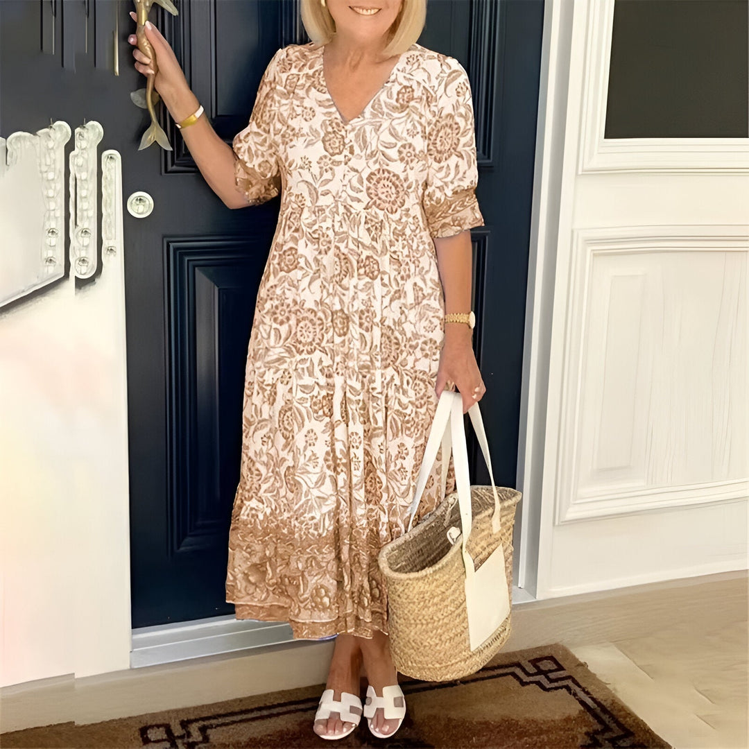 V-NECK BOHEMIAN DRESS