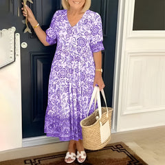 V-NECK BOHEMIAN DRESS
