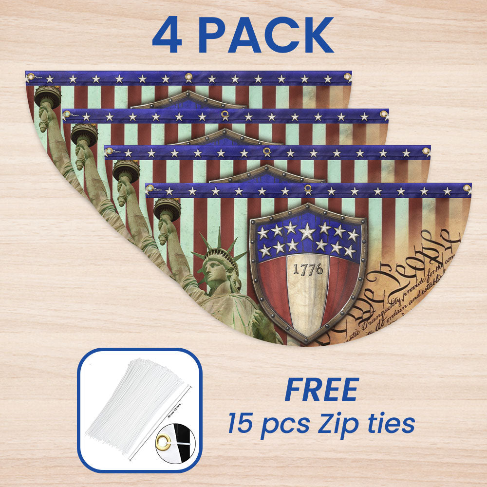 1776 We The People Patriotic Non-Pleated Fan Flag TQN3343FL