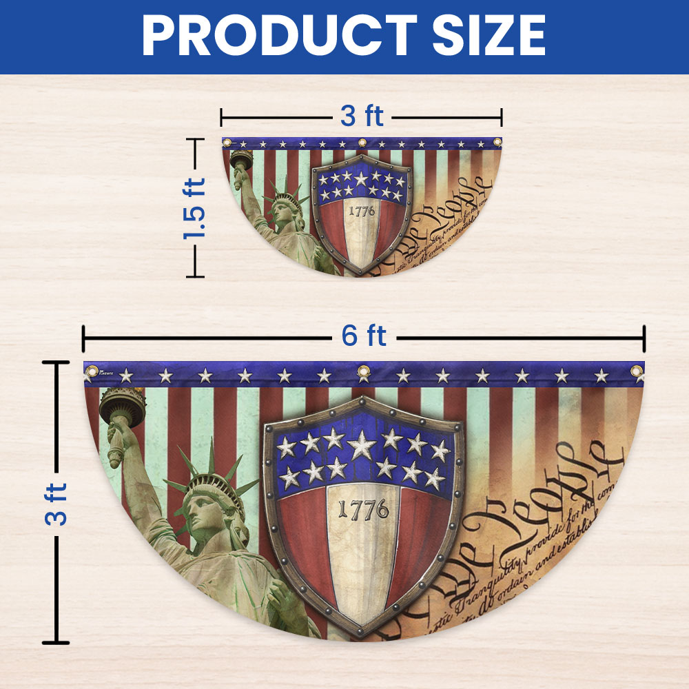 1776 We The People Patriotic Non-Pleated Fan Flag TQN3343FL