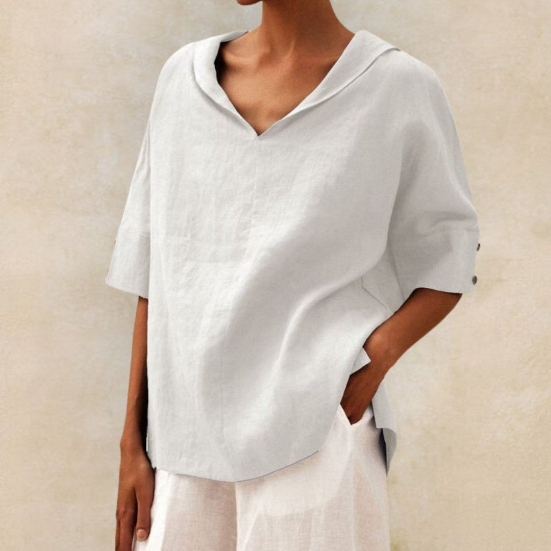 Women's Casual Linen V-Neck Shirt