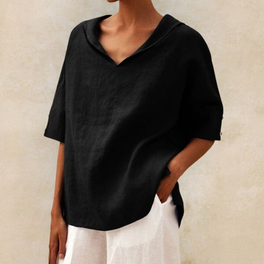 Women's Casual Linen V-Neck Shirt