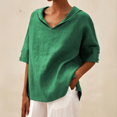Women's Casual Linen V-Neck Shirt