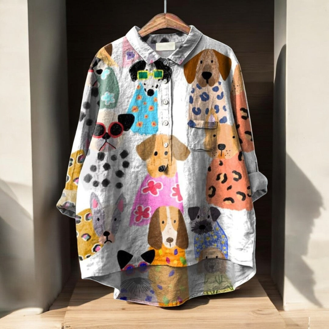 Astrid® | Blusa exclusiva de mujer con estampado de perro