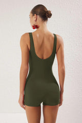 One Piece Green Swimsuit | Ladies Modest Bathing Suit