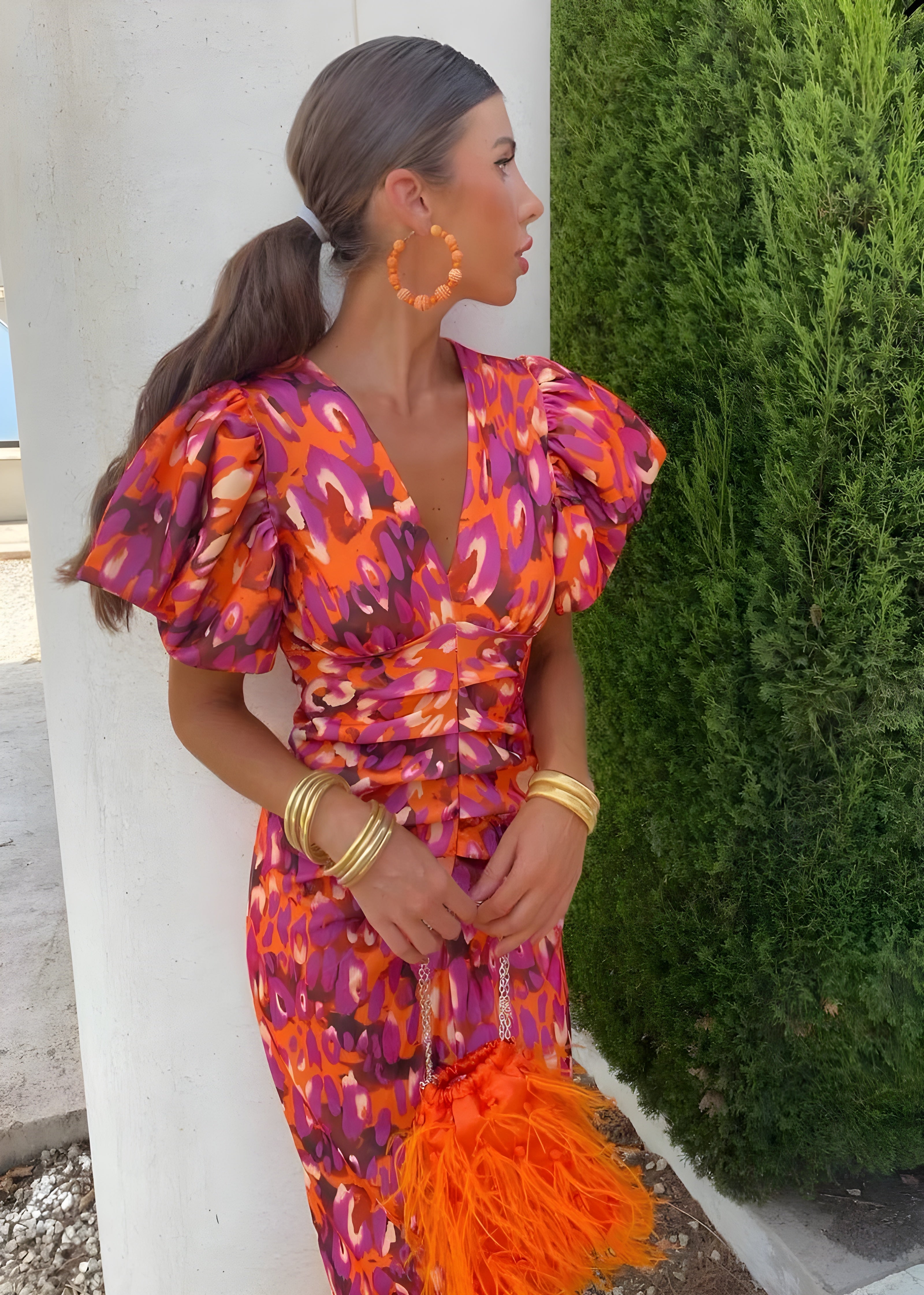 Tora™ - Vestido con mangas plisadas