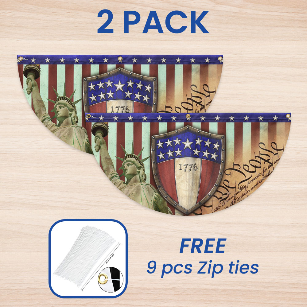 1776 We The People Patriotic Non-Pleated Fan Flag TQN3343FL