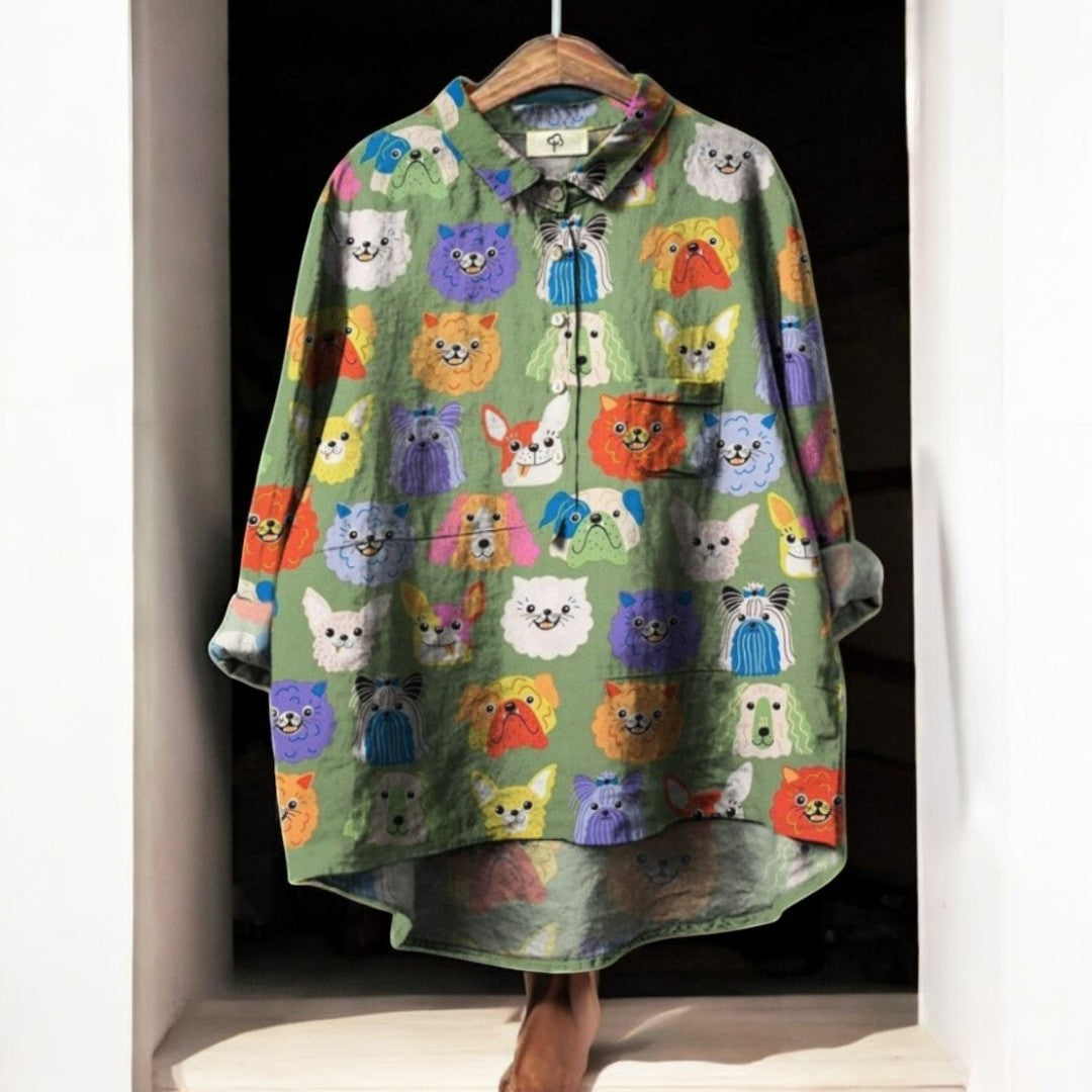 Astrid® | Blusa exclusiva de mujer con estampado de perro