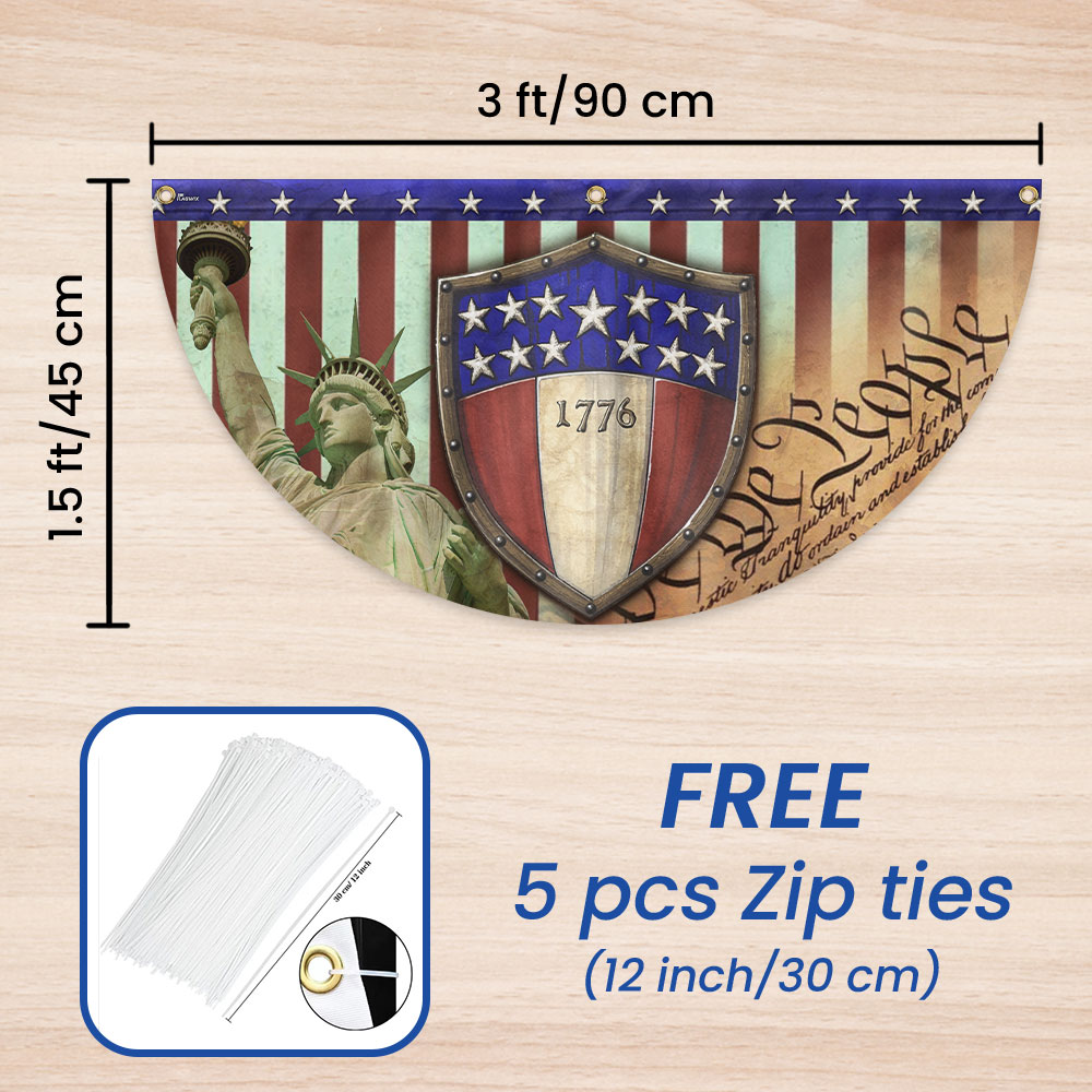 1776 We The People Patriotic Non-Pleated Fan Flag TQN3343FL
